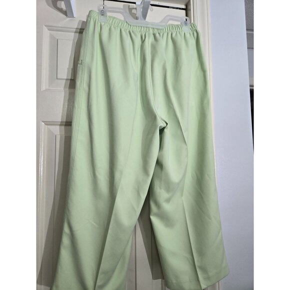 Alia Womens Elastic Waist Light Green Pull-On Pants - Picture 2 of 6